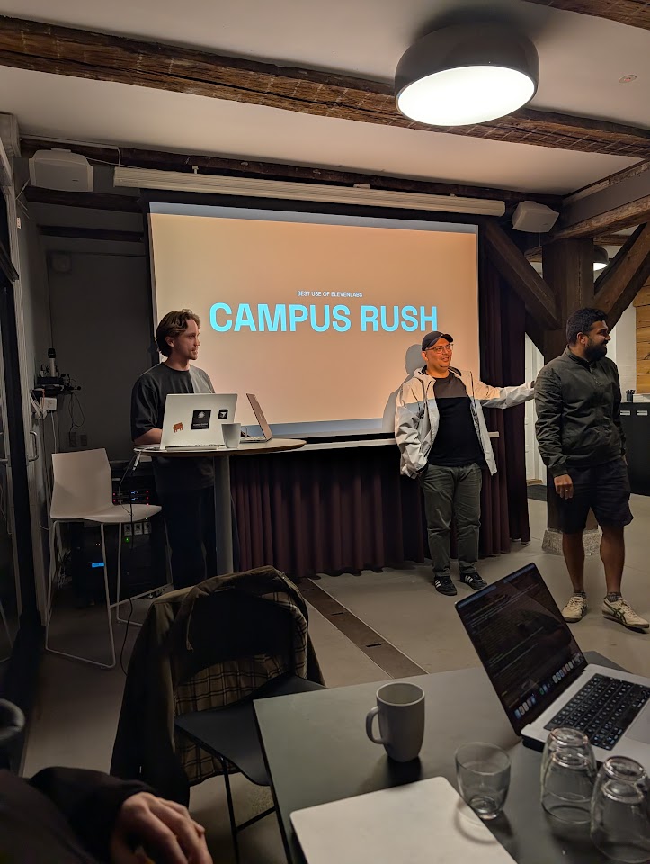 Campus Rush presented at the Copenhagen hackathon.